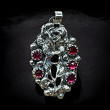 Rose and Ruby Sterling Silver Pendant.     $75