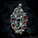 Rose and Ruby Sterling Silver Pendant.     $75