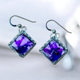 Trapiche amethyst sterling silver earrings.  $50