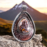 Copper in Chalcedony Sterling silver pendant.  $75