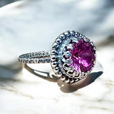 Pink Ceylon Sapphire Sterling Silver Ring SIZED TO ORDER.   $125