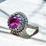 Pink Ceylon Sapphire Sterling Silver Ring SIZED TO ORDER.   $125