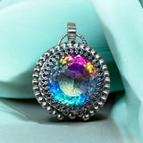 Mystic Topaz Sterling Silver Pendant.     $90