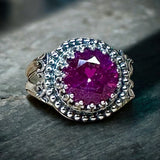 Ceylon Pink Sapphire Sterling Silver Ring SIZED TO ORDER.  $125