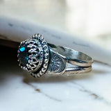 Faceted Blue Topaz Gemstone Sterling Silver Ring SIZED TO ORDER.   $75
