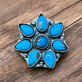 Turquoise Sterling Silver Cluster Ring. SIZED TO ORDER    $125