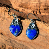 Lapis Lazuli Heart Sterling Silver Earrings.     $50