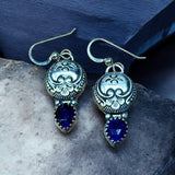 Sapphire Sterling silver Earrings.   $65