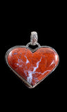 Red Moss Agate Heart Sterling Silver Pendant.    $80