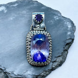 Pitambari Sapphire and Amethyst Sterling Silver Pendant.   $80