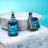 Sky Blue Topaz 29 Carat Sterling Silver Pend    $110