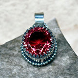 Pink Topaz 17 Carat Sterling Silver Pendant.     $90