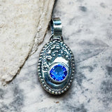 Ceylon Blue Sapphire Sterling Silver Pendant.   $80