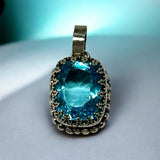 Aquamarine 10.20 carat Sterling Silver Pendant.  $90
