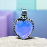 Lavender Moon Quartz Heart sterling silver pendant     $75
