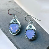 Lavender Moon Quartz Heart Sterling Silver earrings.    $55