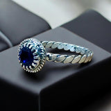 Sapphire Sterling Silver Ring SIZED TO ORDER .    $75