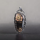 Flowering Tube Onyx Sterling Silver Pendant    $80