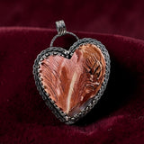 Red Howardite Heart Sterling Silver Pendant   $85