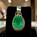 Columbian Emerald 10 Carat Sterling Silver Pendant.   $150