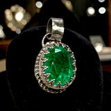 Columbian Emerald 10 Carat Sterling Silver Pendant.   $150