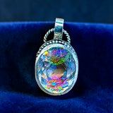 Mystic Topaz Sterling Silver Pendant.  $80