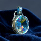 Mystic Topaz Sterling Silver Pendant.  $80