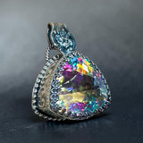 Mystic Topaz 53 Carat Sterling silver pendant.  $120