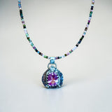 Pink Tourmaline sterling silver pendant and Tourmaline necklace set.      $125