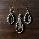 Agate and white Sapphire sterling silver pendant       $75