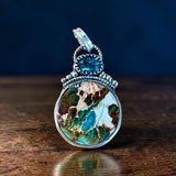 Jasper and Kyanite Sterling Silver Pendant.     $70