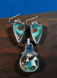 Jasper and Kyanite Sterling silver Pendant and earring set    $110