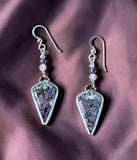 Moss Agate Sterling Silver Earrings.   $50