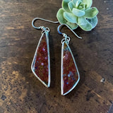 Palm Wood (Red) sterling silver earrings   $55