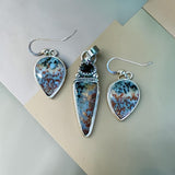 Palm Wood Petrified Pendant bearings set $115