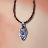 Fossilized Coral Pendant and Garnet necklace set.     $80