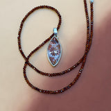 Fossilized Coral Pendant and Garnet necklace set.     $80