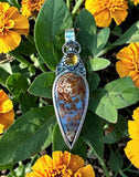 Petrified Palm Wood and Citrine  Sterling Silver Pendant      $65