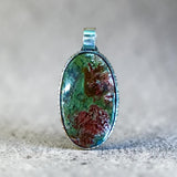 Moss Agate sterling Silver pendant.    $75