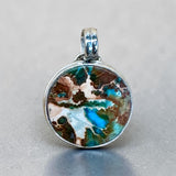 Aqua Terra Jasper  small sterling silver pendant.    $50