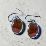Moss Agate Sterling Silver Earrings. $50