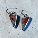 Moss Agate Sterling Silver Earrings.  $50