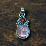 Agate and Sapphire Sterling Silver Pendant  $70