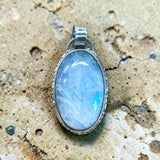 Rainbow Moonstone Sterling Silver Pendant.   $65