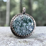 Oregon Moss Agate sterling silver pendant.   $80