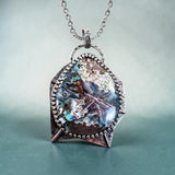 Chrysocolla Chalcedony with Copper Sterling Silver Pendant.    $85