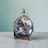 Chrysocolla Chalcedony with Copper Sterling Silver Pendant.    $85