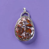 Mexican Cathedral Raspberry Agate Sterling Silver Pendant.   $85