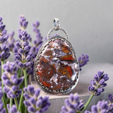 Mexican Cathedral Raspberry Agate Sterling Silver Pendant.   $85