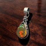 Ethiopian Opal 9 Carat Sterling Silver Pendant.     $250